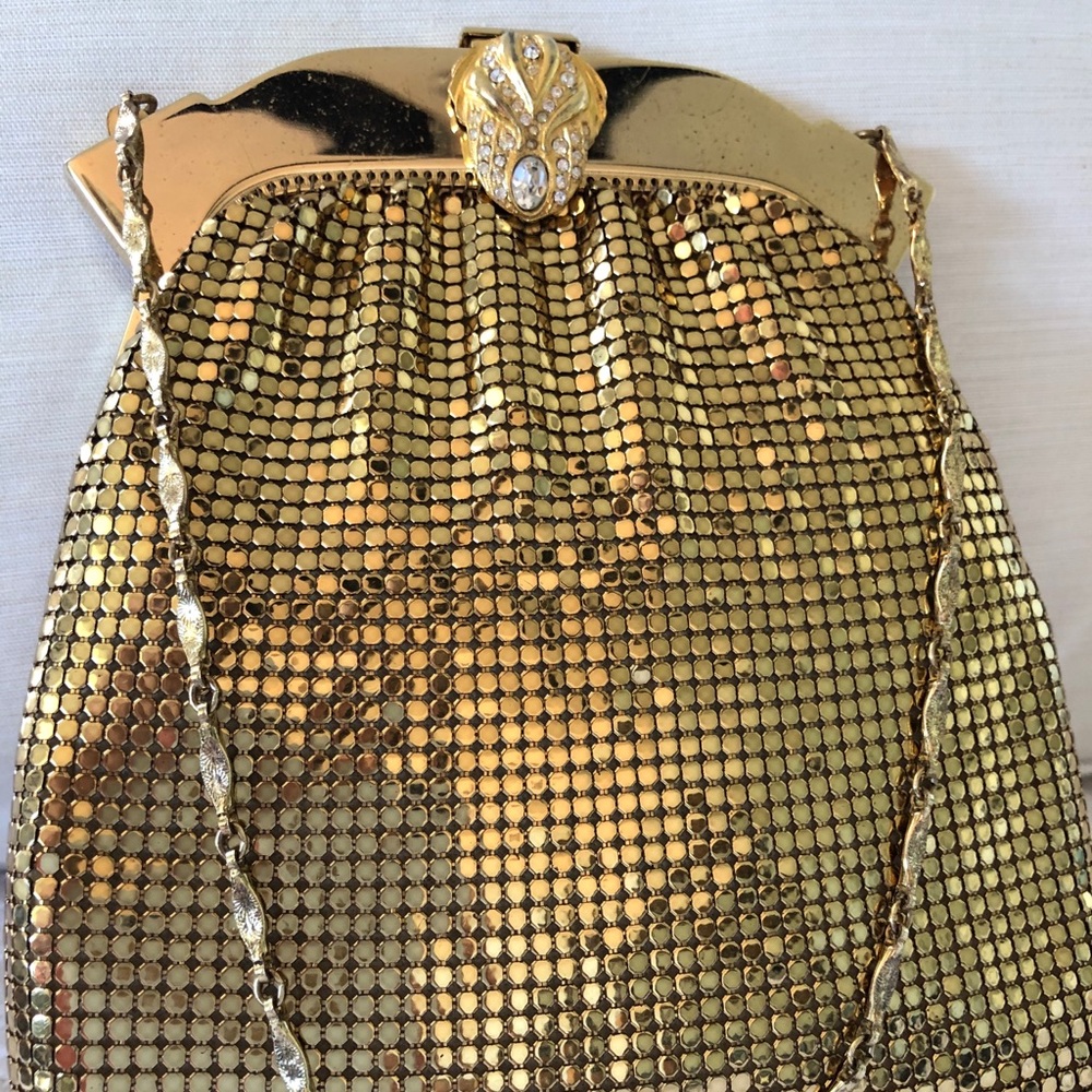 Art Deco Whiting & Davis Rhienstone Clasp Bag